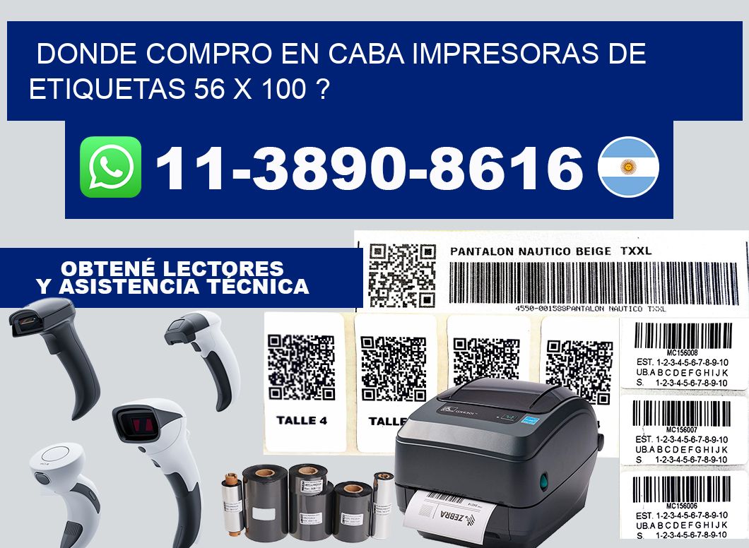 donde compro en CABA impresoras de etiquetas 56 x 100 ?