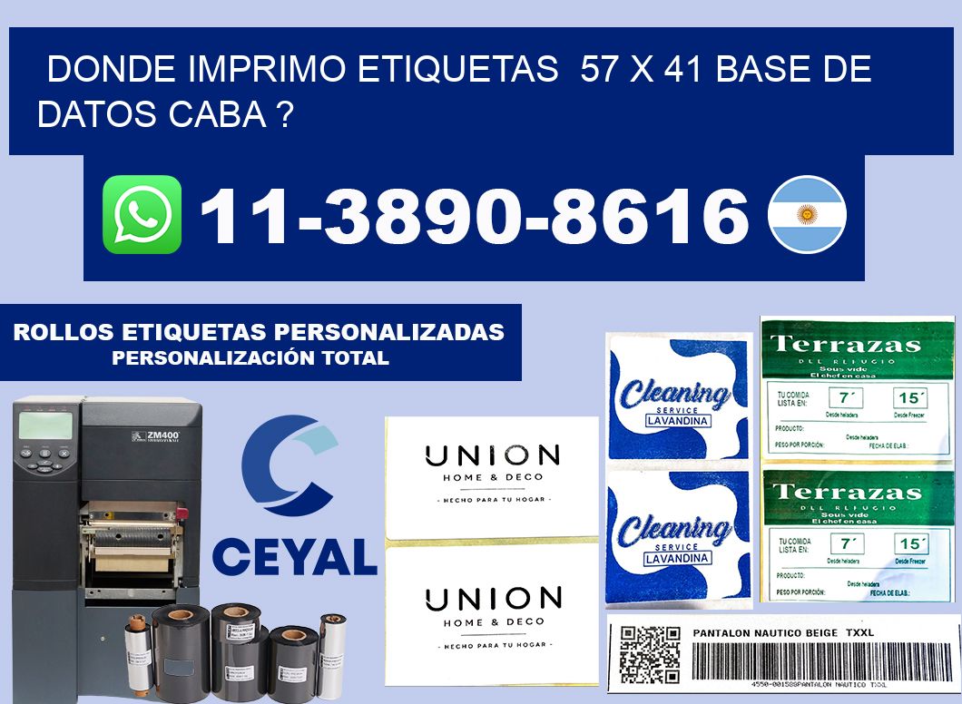 donde imprimo etiquetas  57 x 41 base de datos CABA ?
