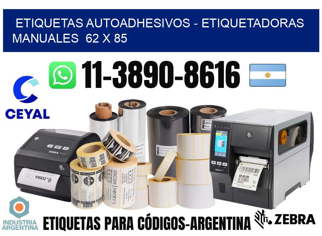 etiquetas autoadhesivos - Etiquetadoras Manuales  62 x 85