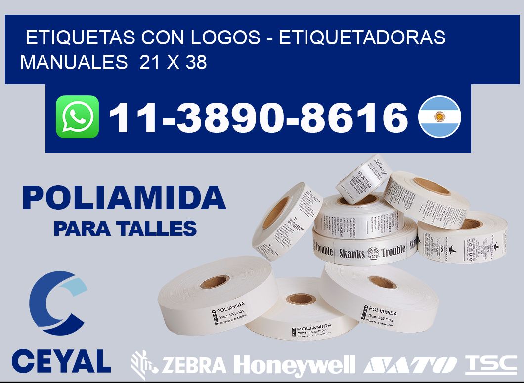 etiquetas con logos – Etiquetadoras Manuales  21 x 38