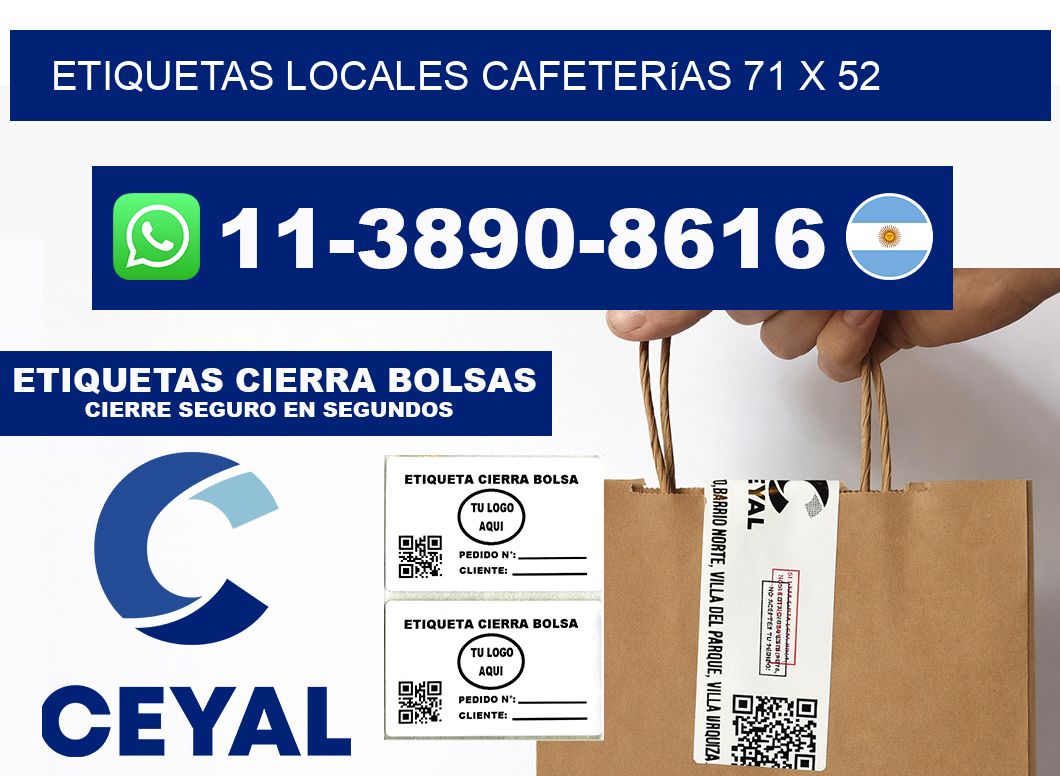 etiquetas locales cafeterías 71 x 52