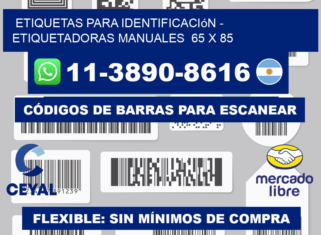etiquetas para identificación - Etiquetadoras Manuales  65 x 85
