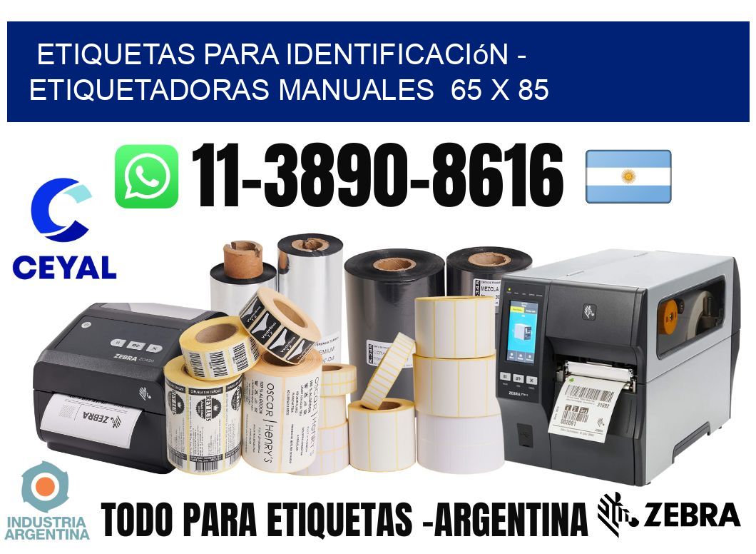 etiquetas para identificación - Etiquetadoras Manuales  65 x 85
