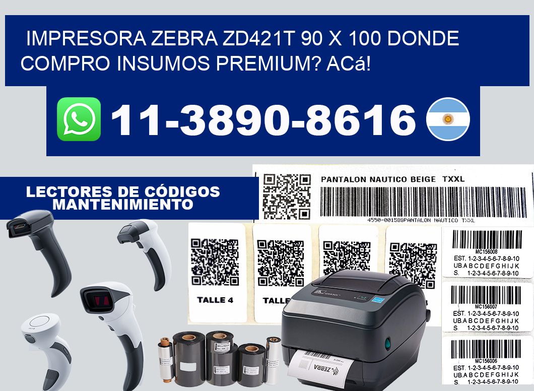 impresora zebra zd421t 90 x 100 Donde compro insumos premium? Acá!