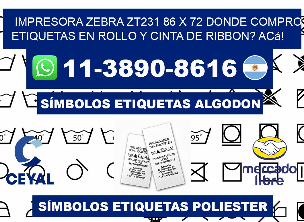 impresora zebra zt231 86 x 72 Donde compro etiquetas en rollo y cinta de ribbon? Acá!
