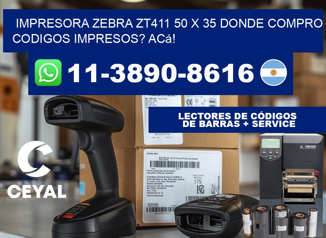 impresora zebra zt411 50 x 35 Donde compro codigos impresos? Acá!