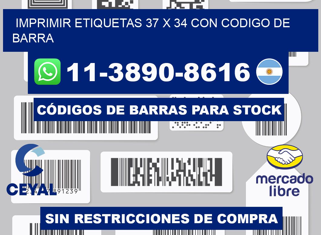 imprimir etiquetas 37 x 34 con codigo de barra