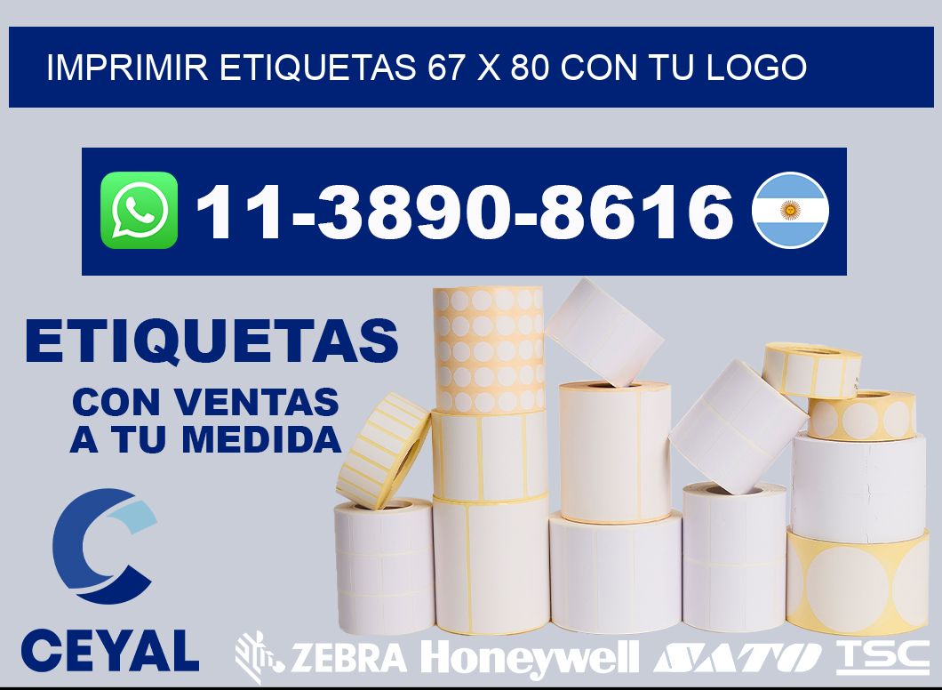 imprimir etiquetas 67 x 80 con tu logo