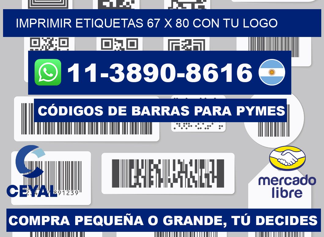 imprimir etiquetas 67 x 80 con tu logo