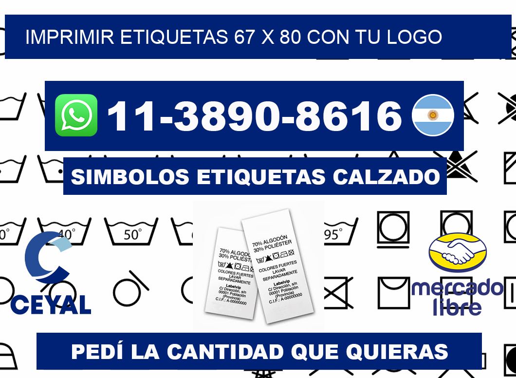 imprimir etiquetas 67 x 80 con tu logo