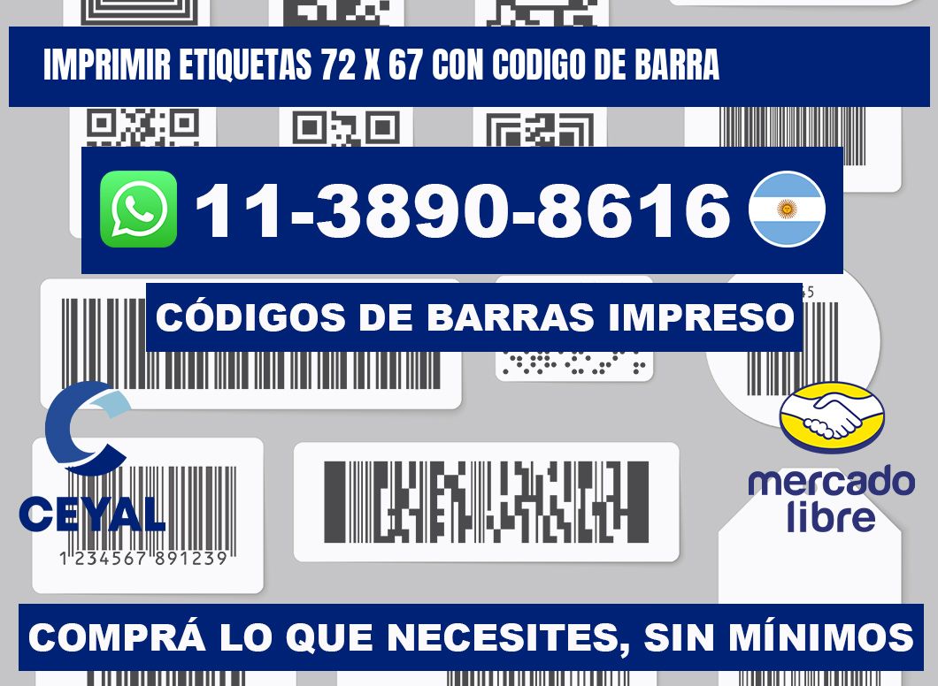 imprimir etiquetas 72 x 67 con codigo de barra