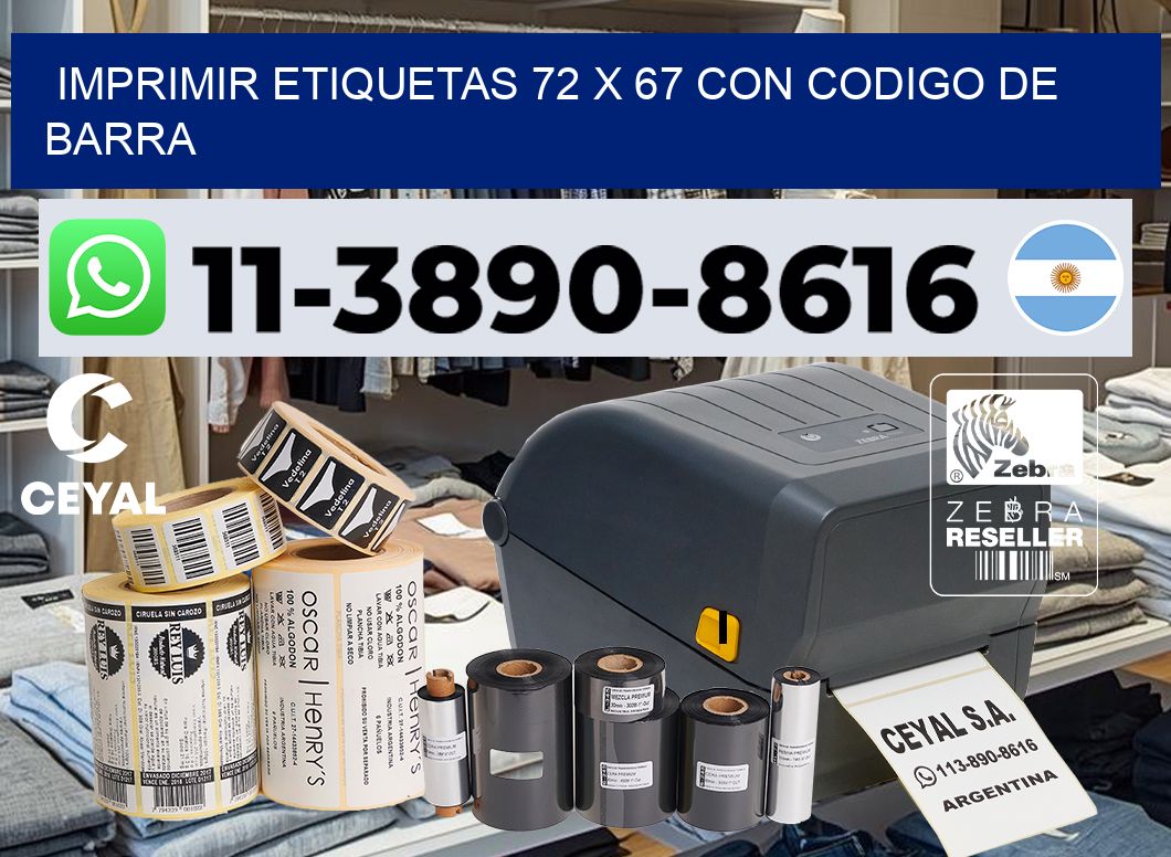 imprimir etiquetas 72 x 67 con codigo de barra
