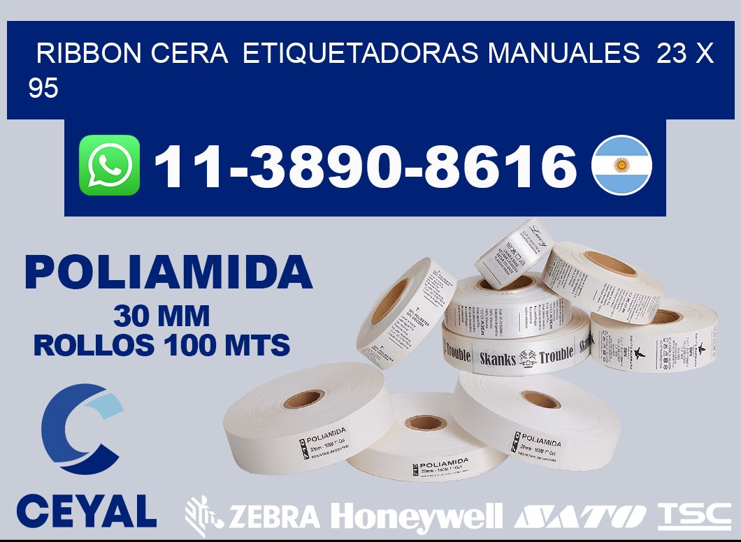 ribbon cera  Etiquetadoras Manuales  23 x 95