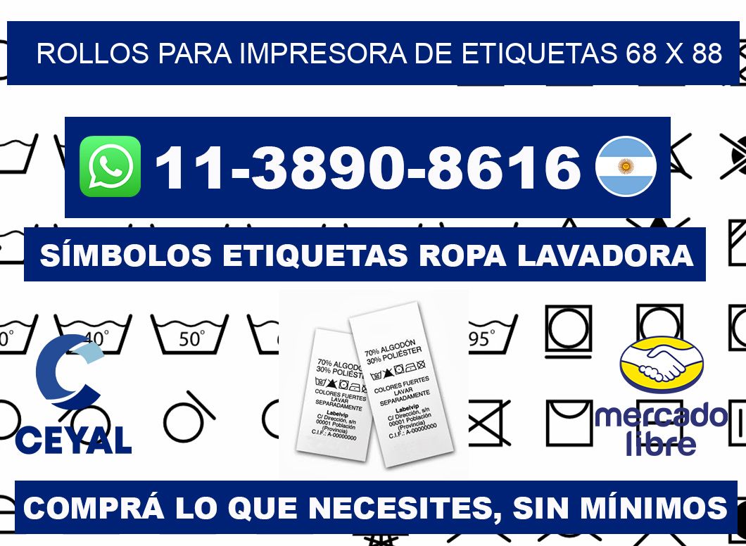rollos para impresora de etiquetas 68 x 88