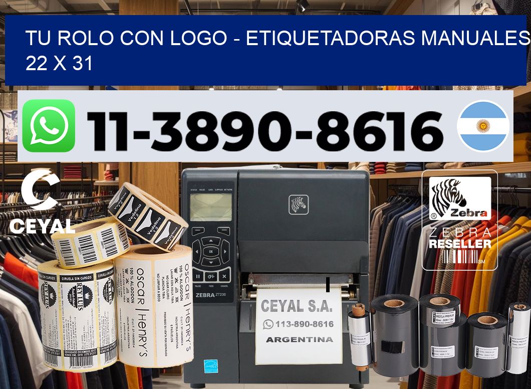tu rolo con logo - Etiquetadoras Manuales  22 x 31