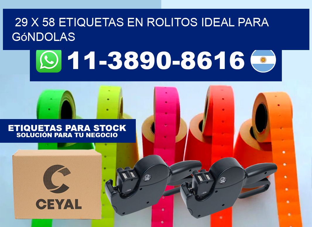 29 x 58 etiquetas en rolitos ideal para góndolas