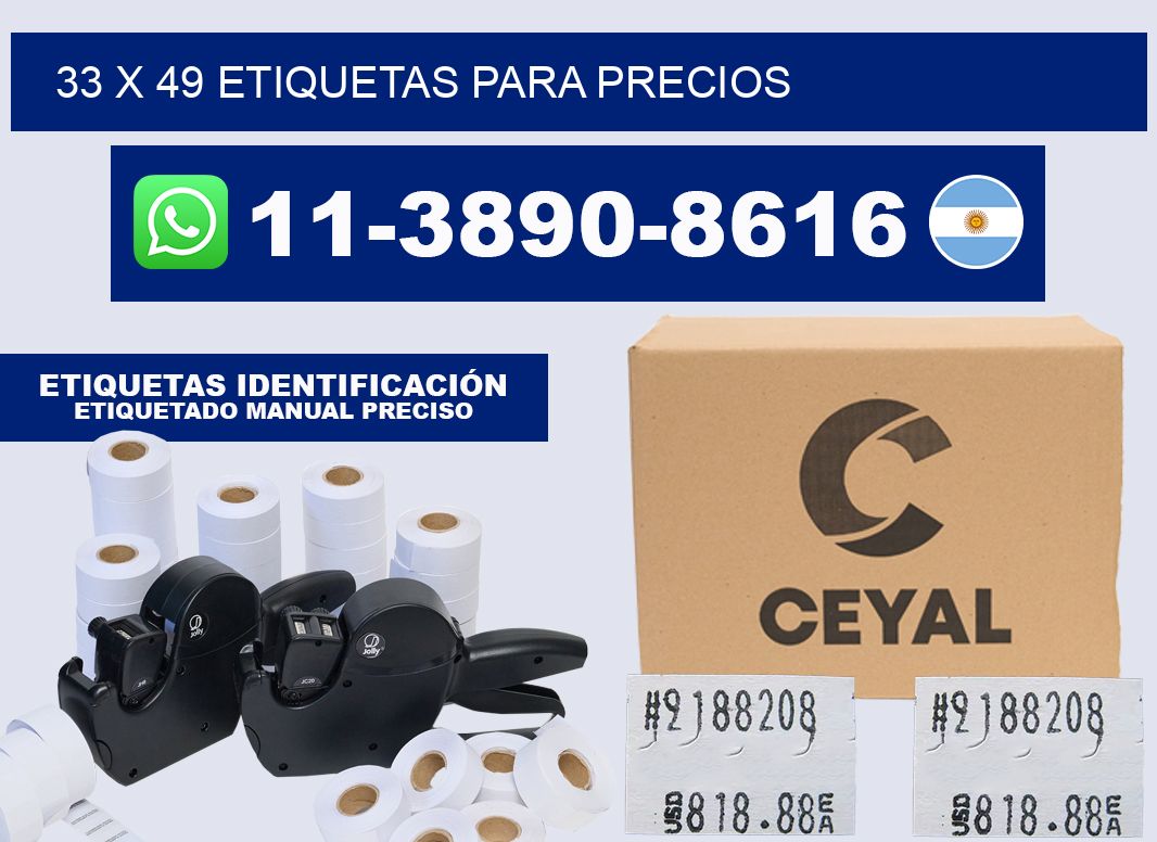 33 x 49 etiquetas para precios