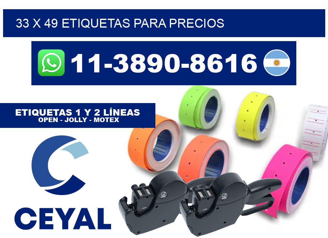 33 x 49 etiquetas para precios
