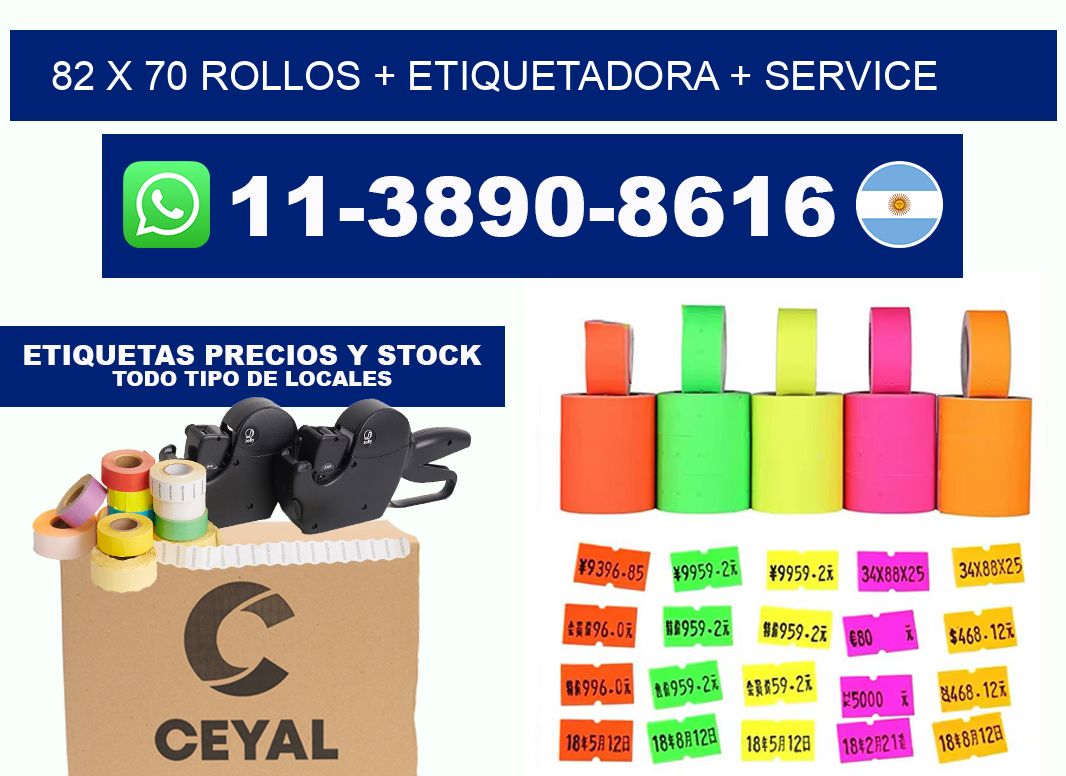 82 x 70 rollos + etiquetadora + service