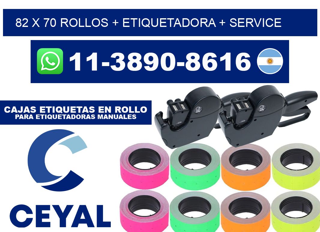 82 x 70 rollos + etiquetadora + service