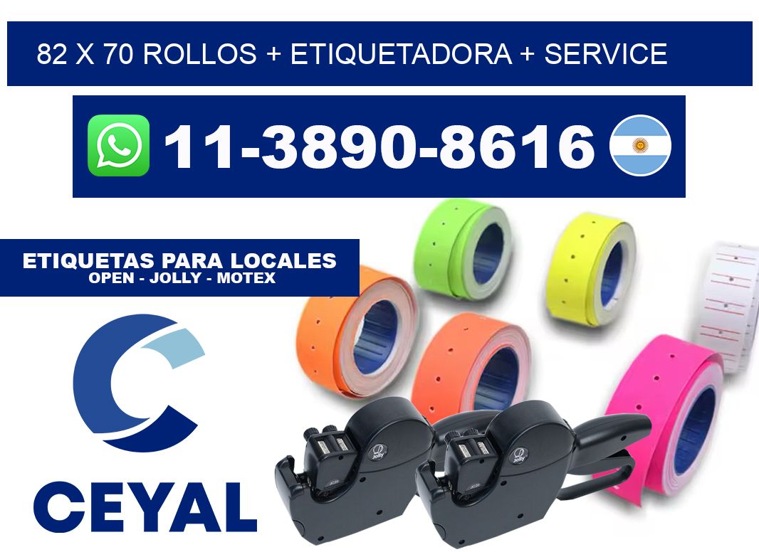 82 x 70 rollos + etiquetadora + service