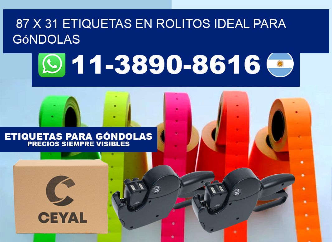 87 x 31 etiquetas en rolitos ideal para góndolas