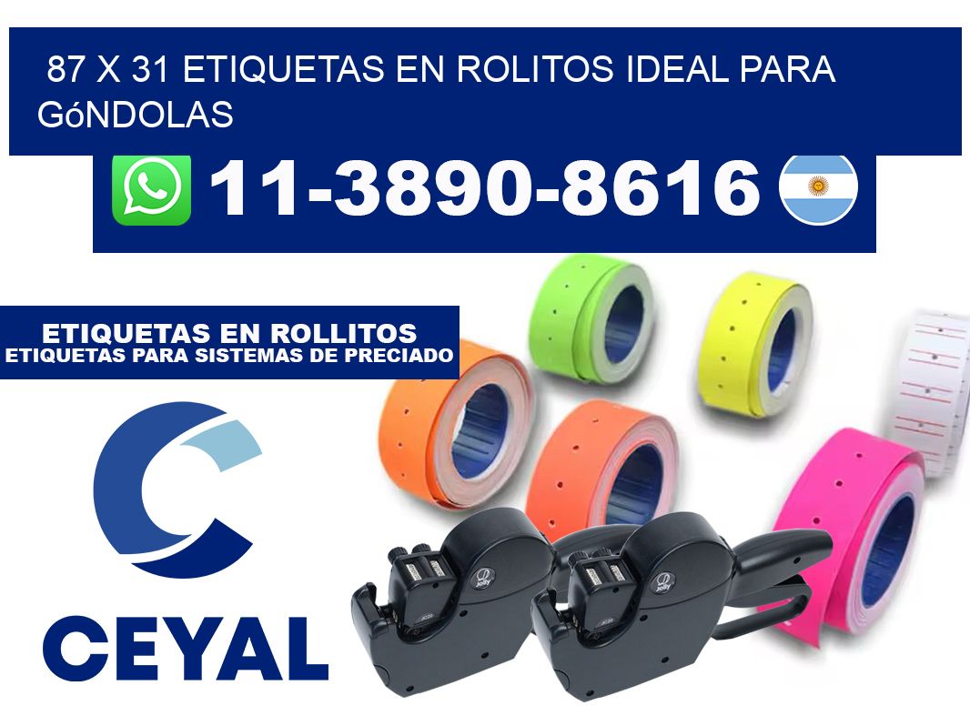 87 x 31 etiquetas en rolitos ideal para góndolas