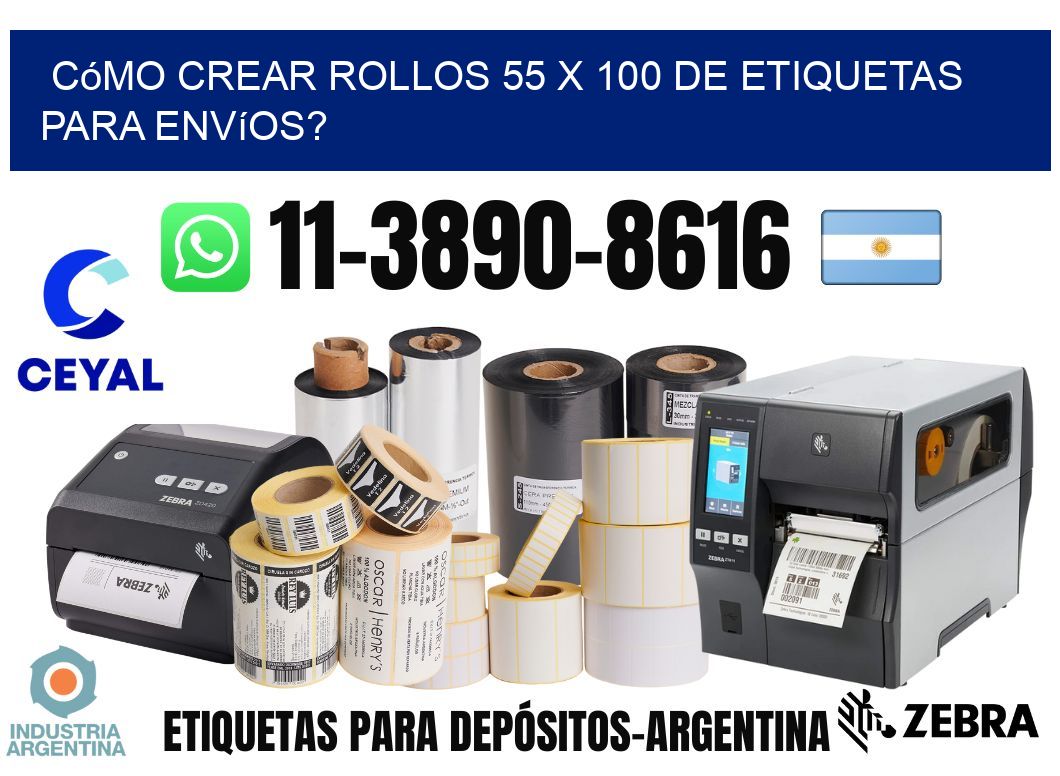 Cómo crear rollos 55 x 100 de etiquetas para envíos?