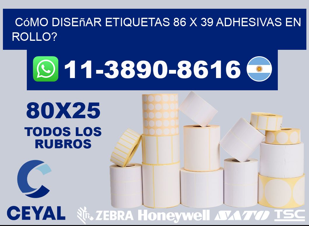 Cómo diseñar etiquetas 86 x 39 adhesivas en rollo?
