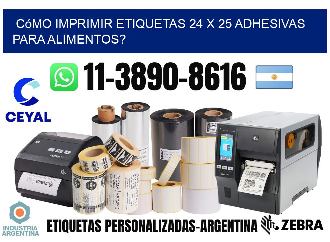 Cómo imprimir etiquetas 24 x 25 adhesivas para alimentos?
