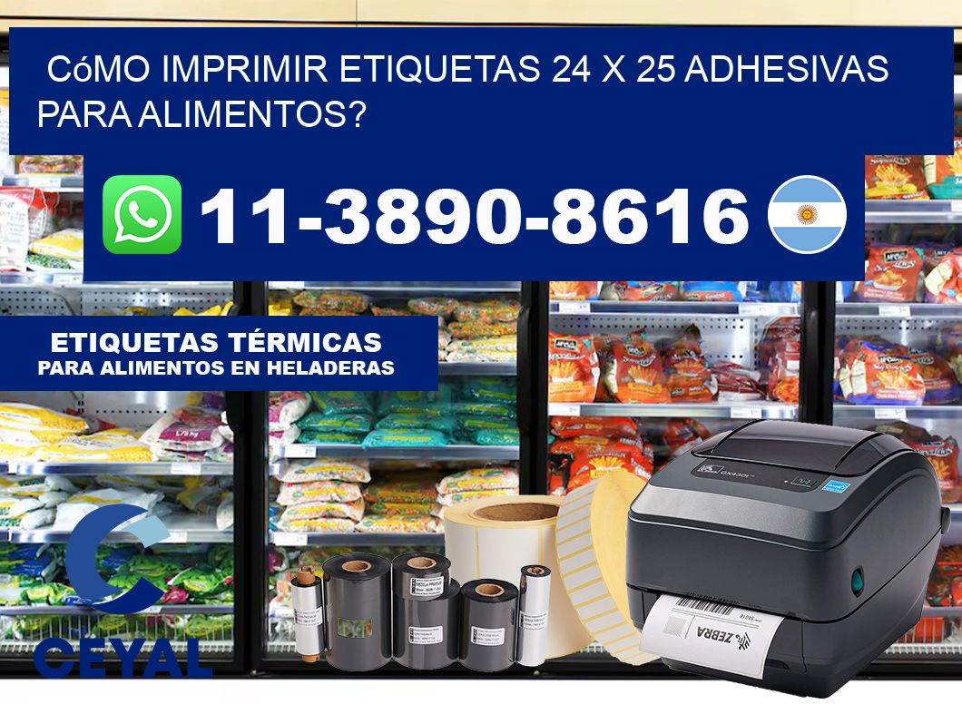 Cómo imprimir etiquetas 24 x 25 adhesivas para alimentos?
