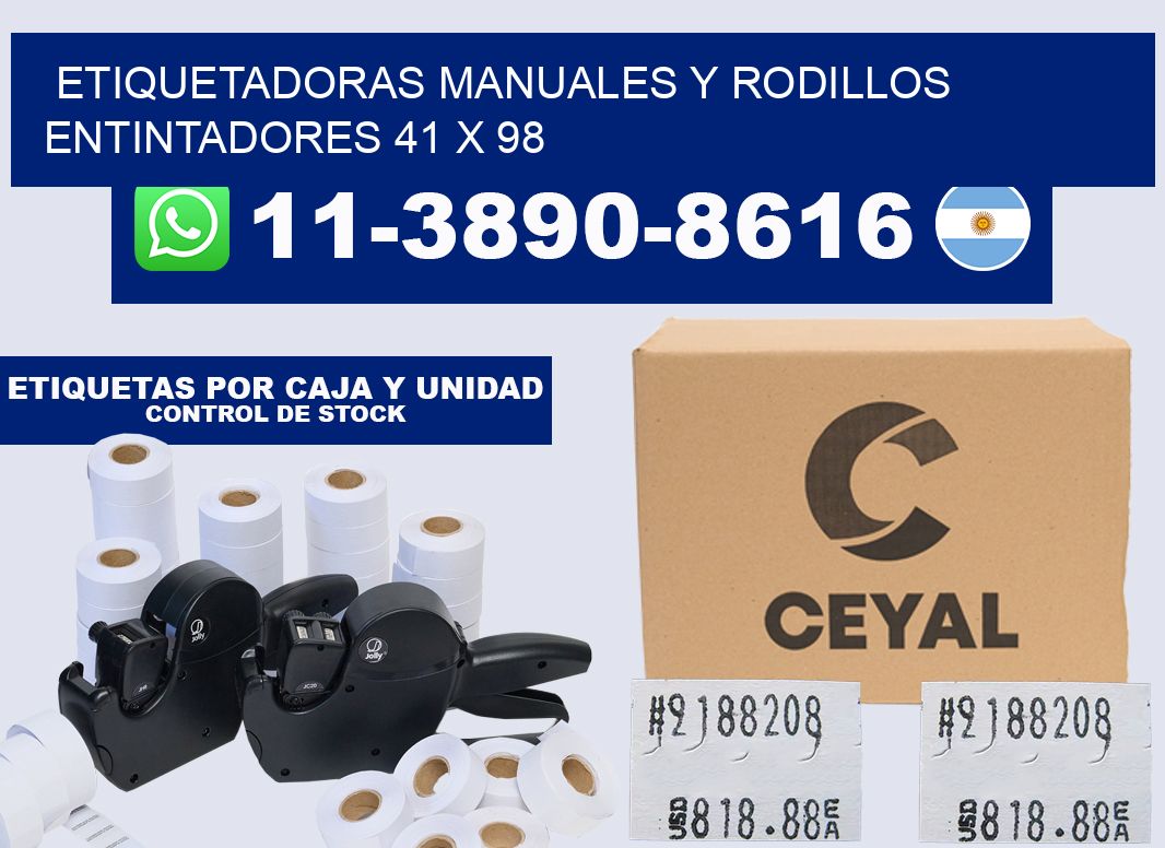 Etiquetadoras manuales y rodillos entintadores 41 x 98