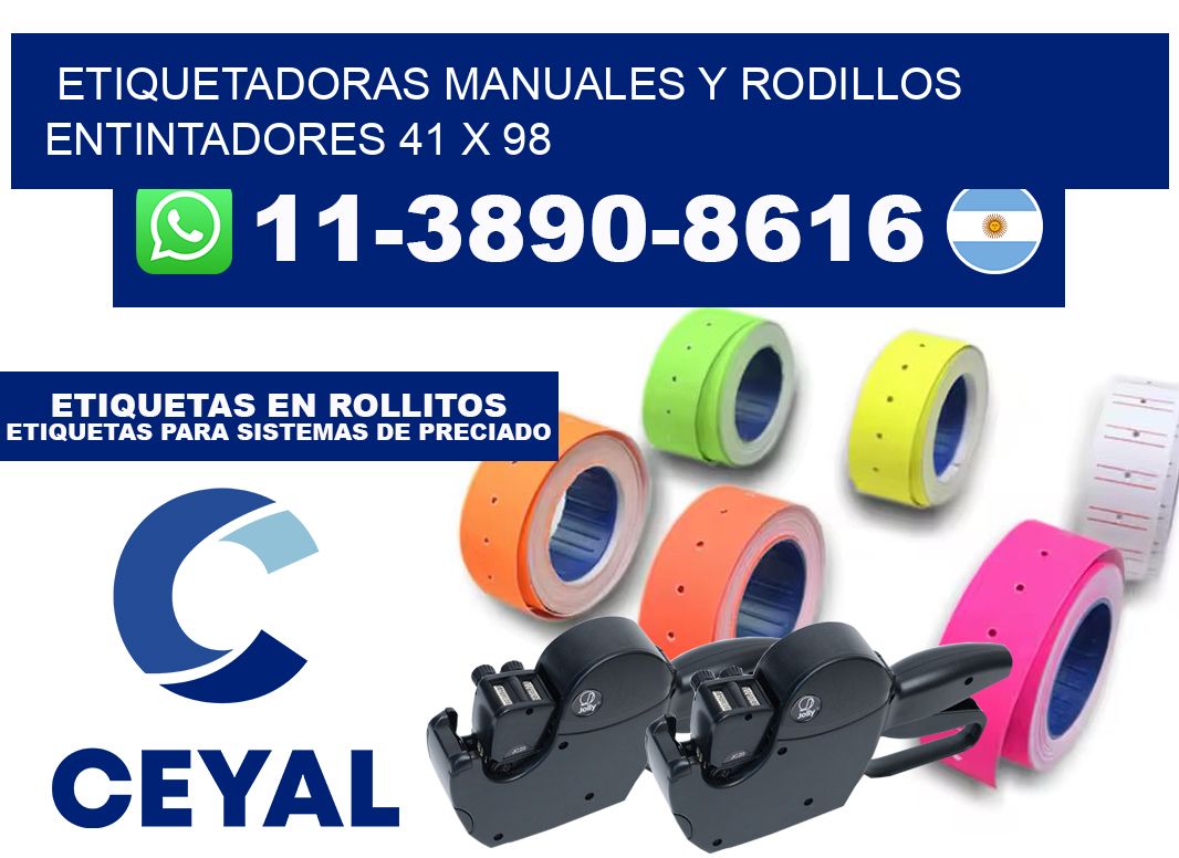 Etiquetadoras manuales y rodillos entintadores 41 x 98