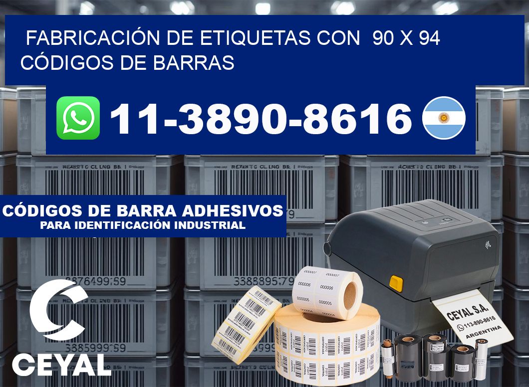 FABRICACIÓN DE ETIQUETAS CON  90 x 94 CÓDIGOS DE BARRAS