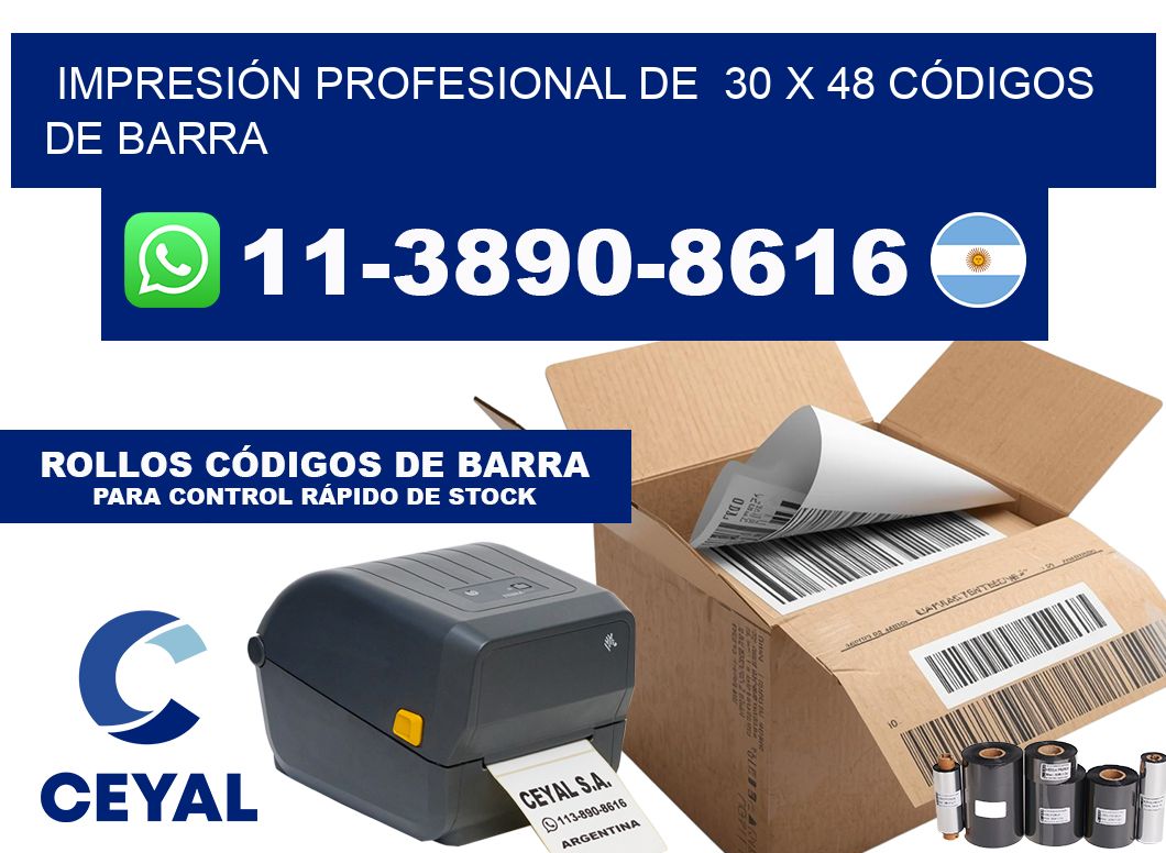 IMPRESIÓN PROFESIONAL DE 30 x 48 CÓDIGOS DE BARRA