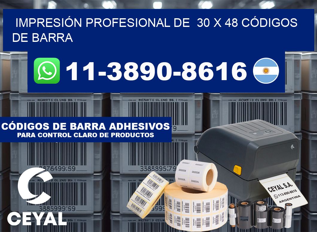 IMPRESIÓN PROFESIONAL DE 30 x 48 CÓDIGOS DE BARRA