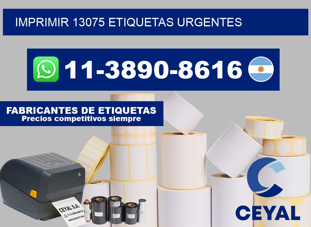 IMPRIMIR 13075 ETIQUETAS URGENTES