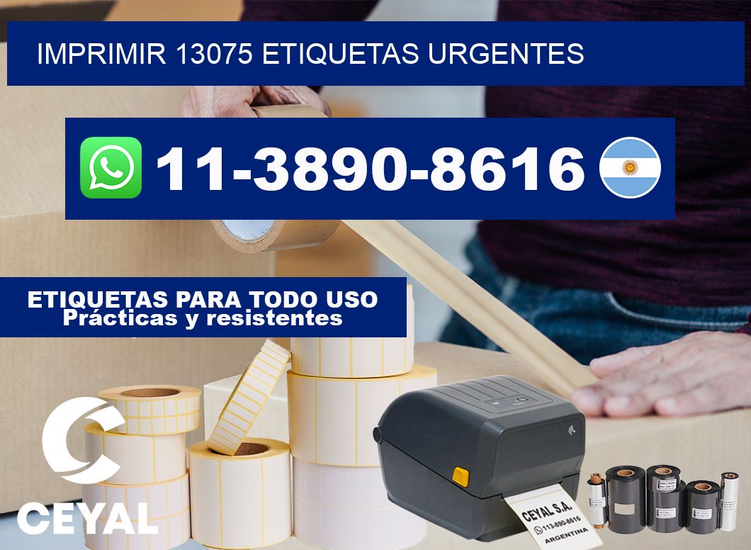 IMPRIMIR 13075 ETIQUETAS URGENTES