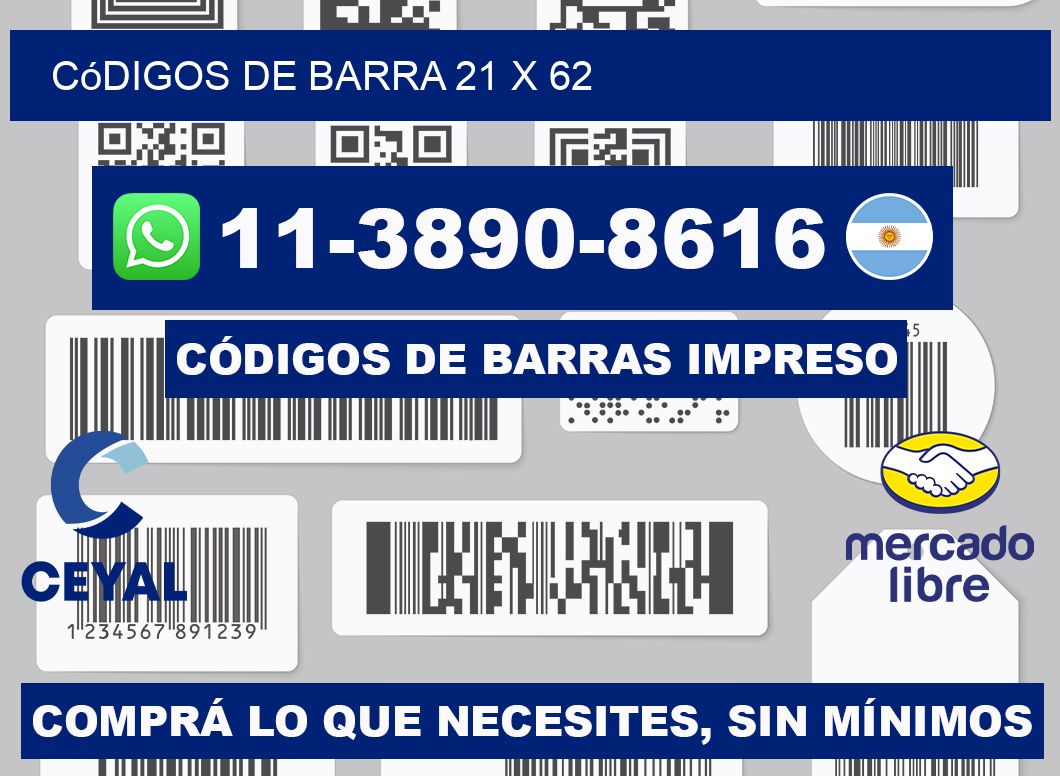 códigos de barra 21 x 62