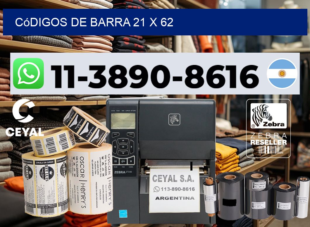 códigos de barra 21 x 62