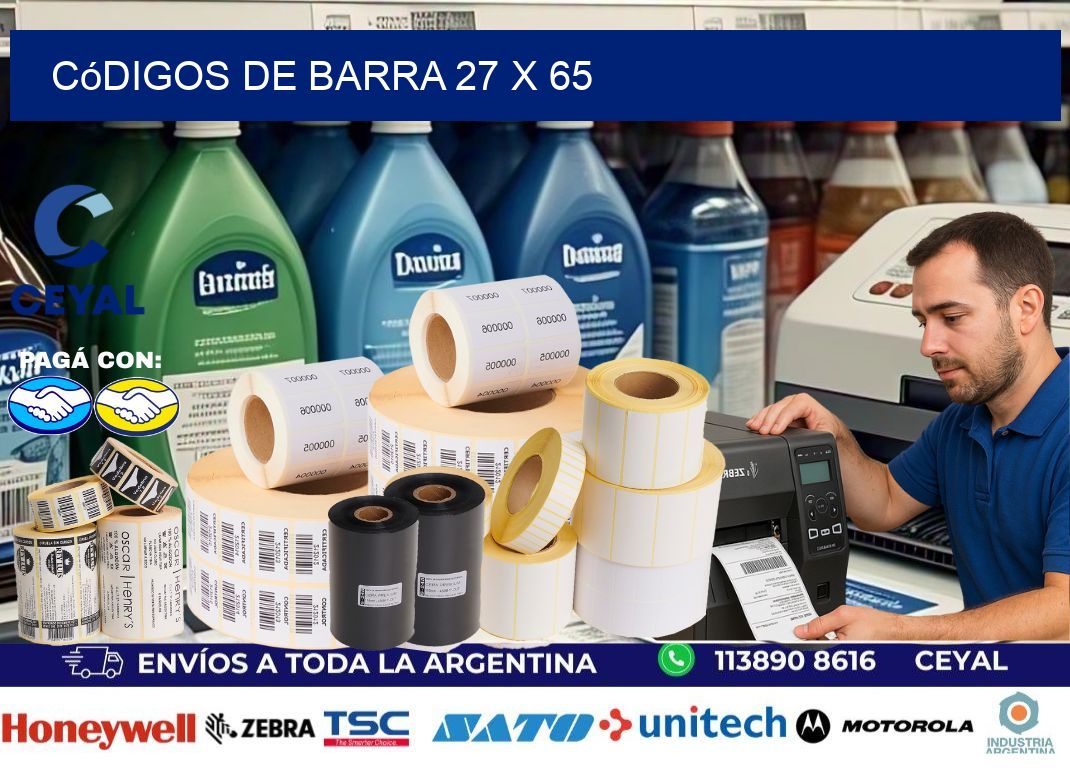 códigos de barra 27 x 65