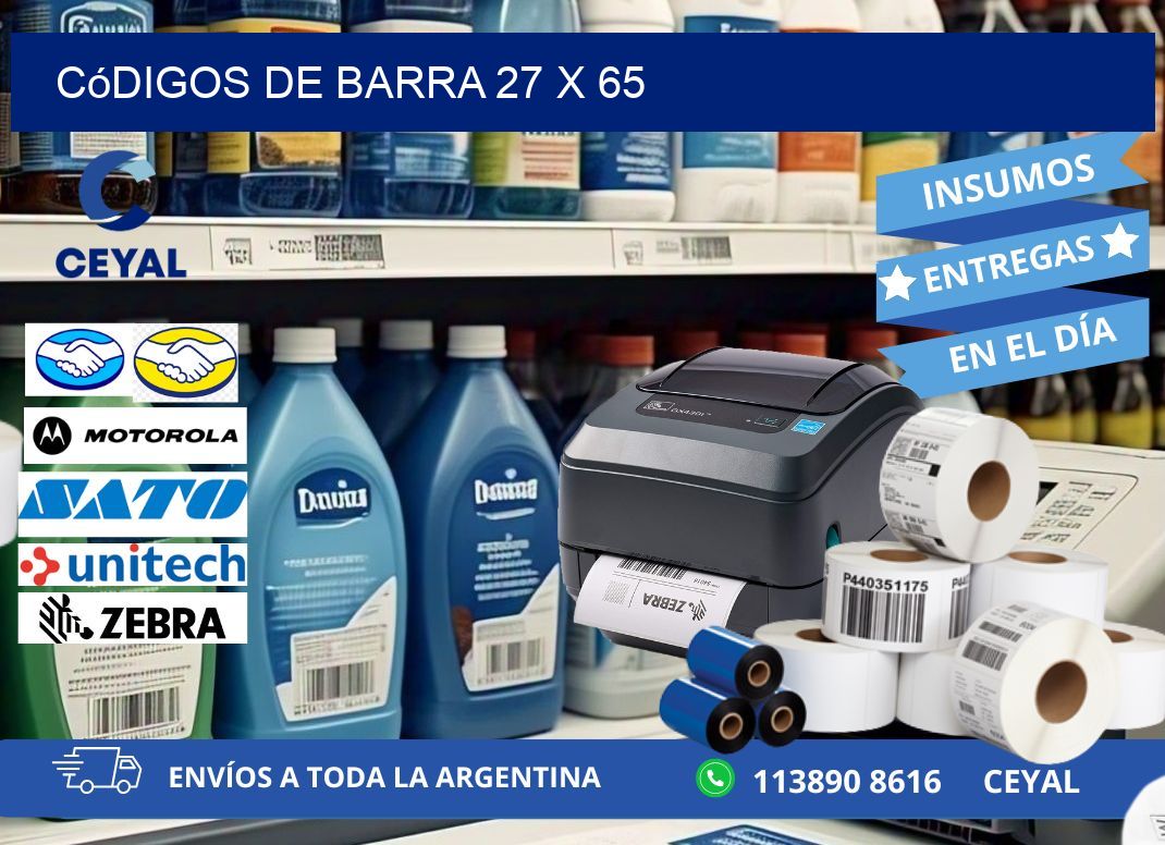 códigos de barra 27 x 65