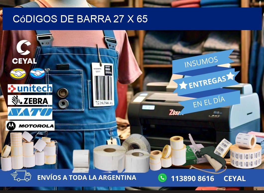 códigos de barra 27 x 65