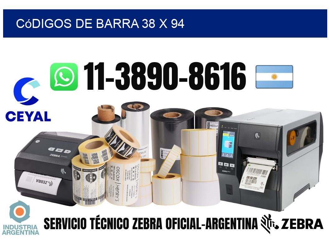 códigos de barra 38 x 94