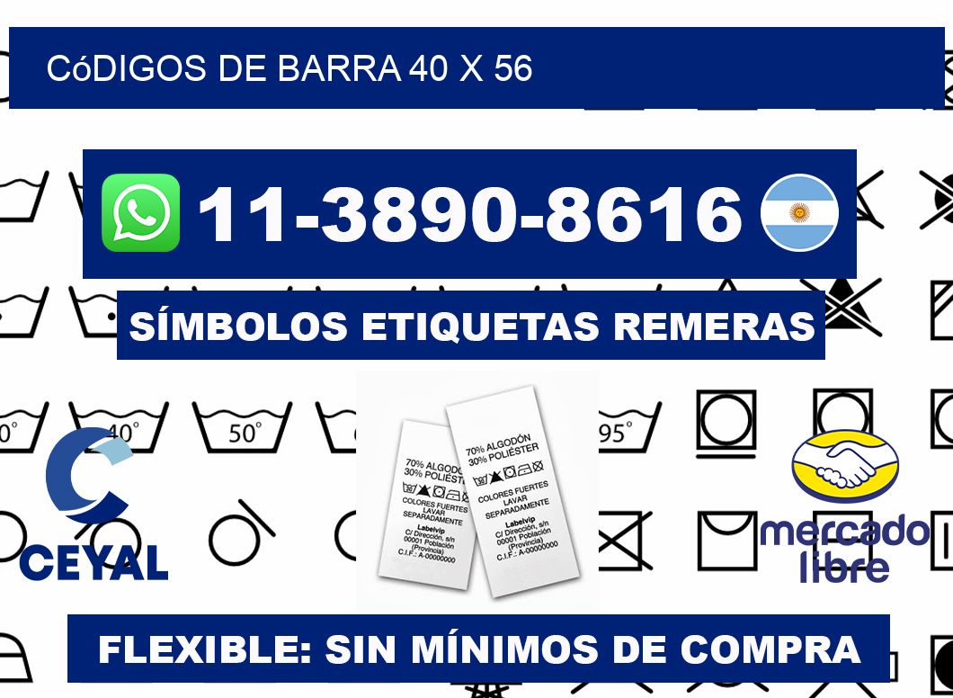 códigos de barra 40 x 56