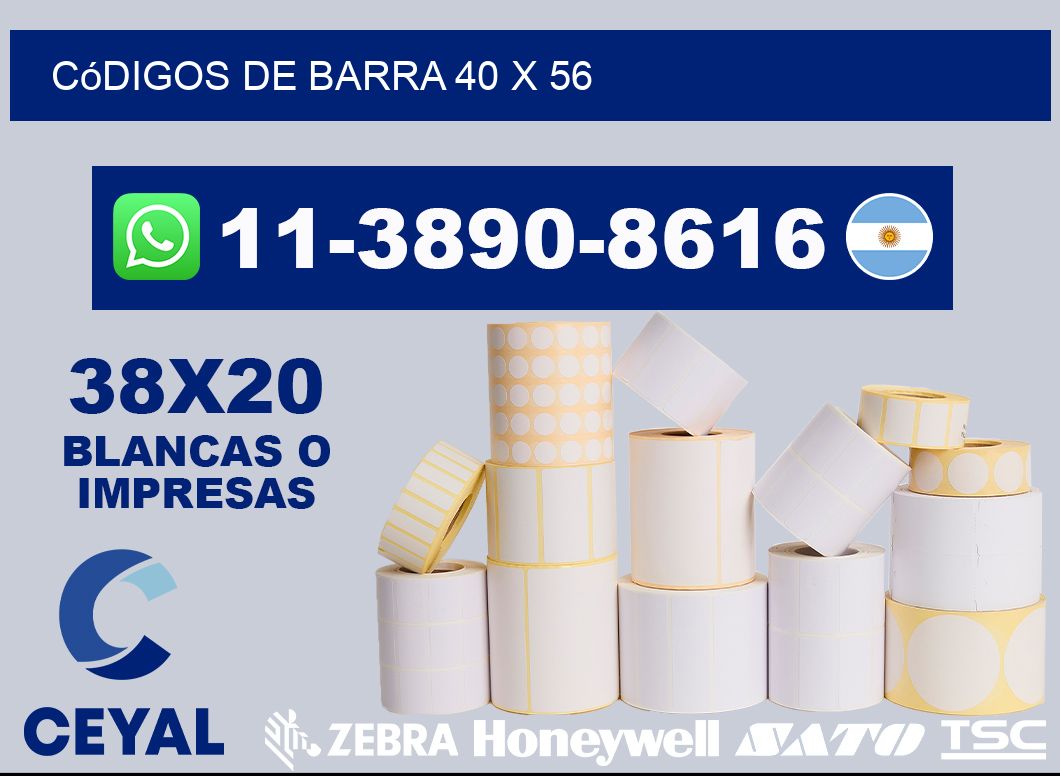 códigos de barra 40 x 56