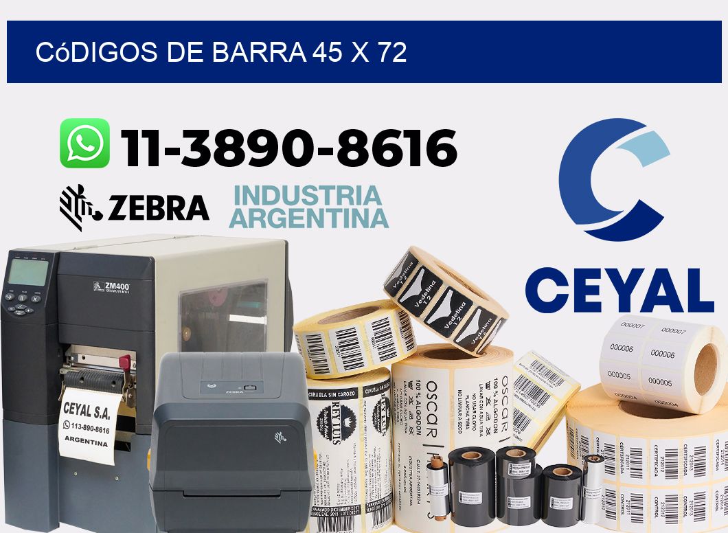 códigos de barra 45 x 72
