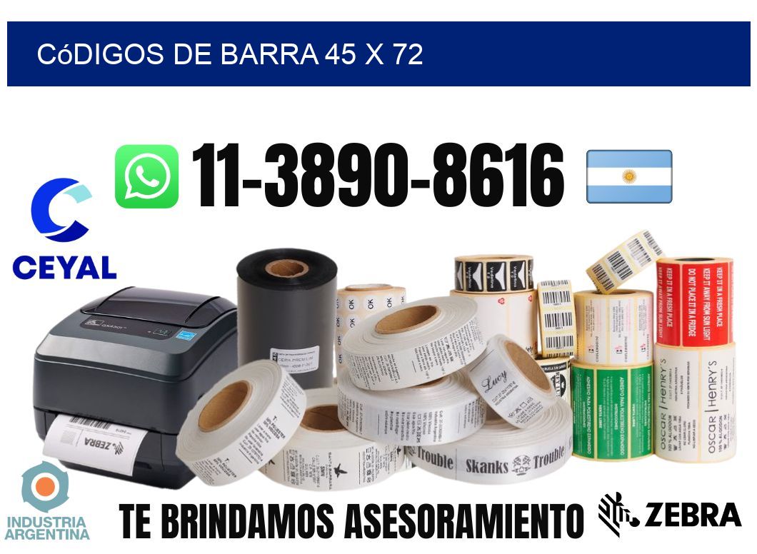 códigos de barra 45 x 72