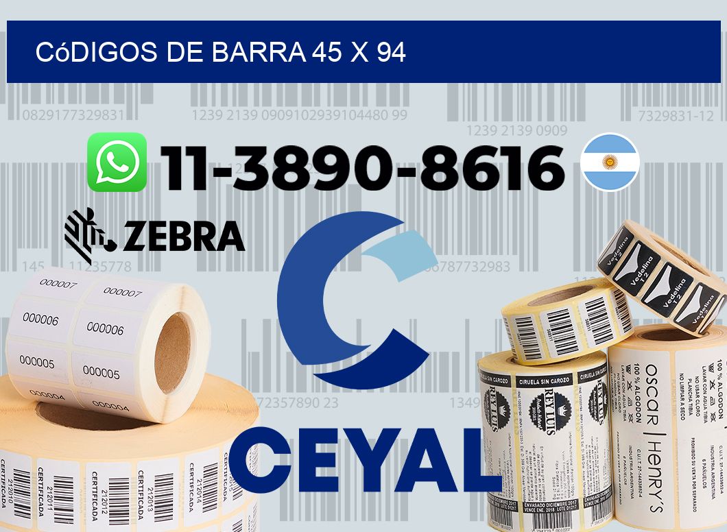 códigos de barra 45 x 94