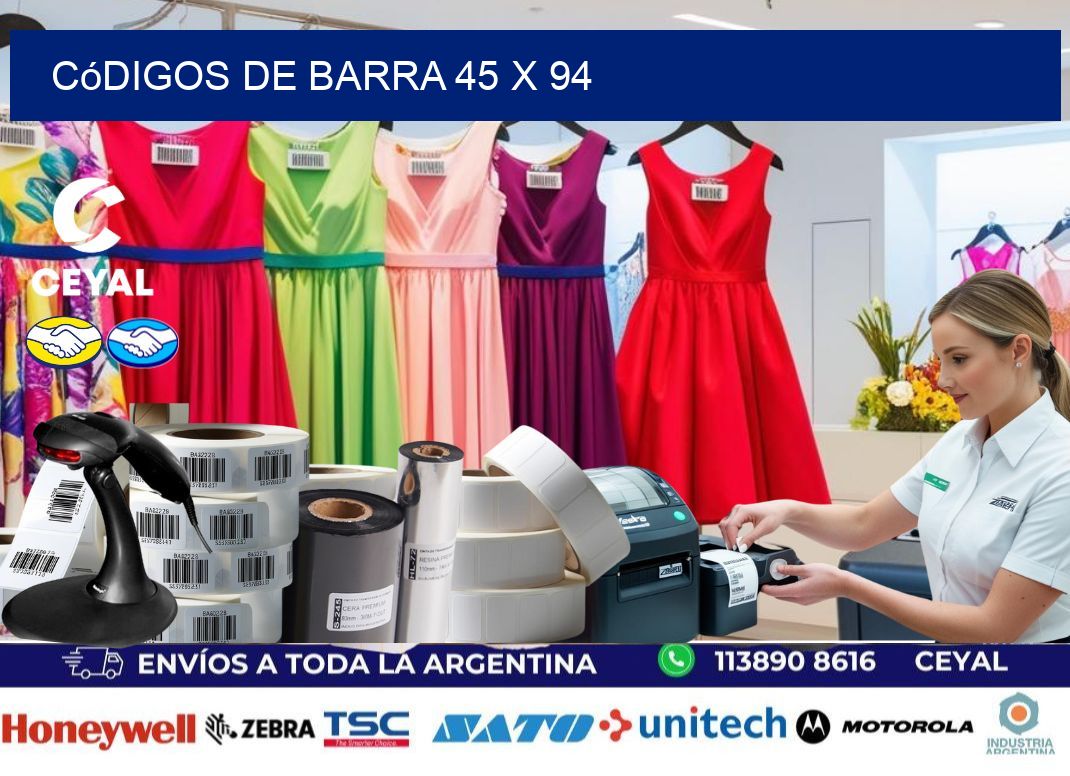 códigos de barra 45 x 94